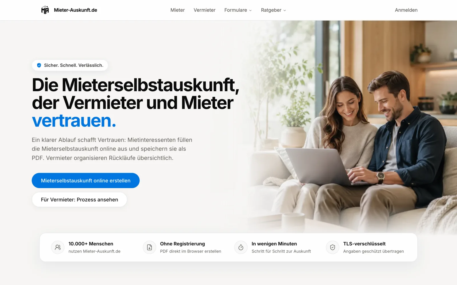 Mieter-Auskunft.de – Online Mieterselbstauskunft